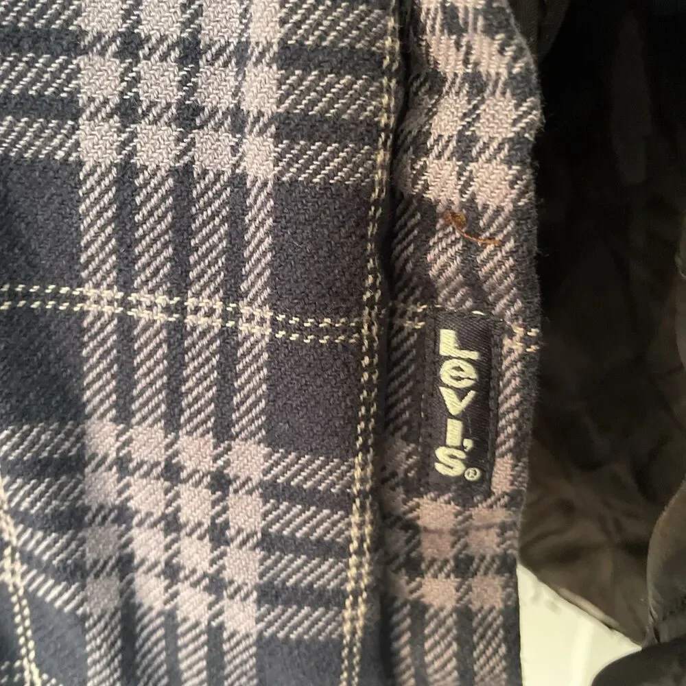 Levi's Levi Strauss Flannel Shacket XL Heavy Shirt Jacket‎ Button Up Plaid Mens